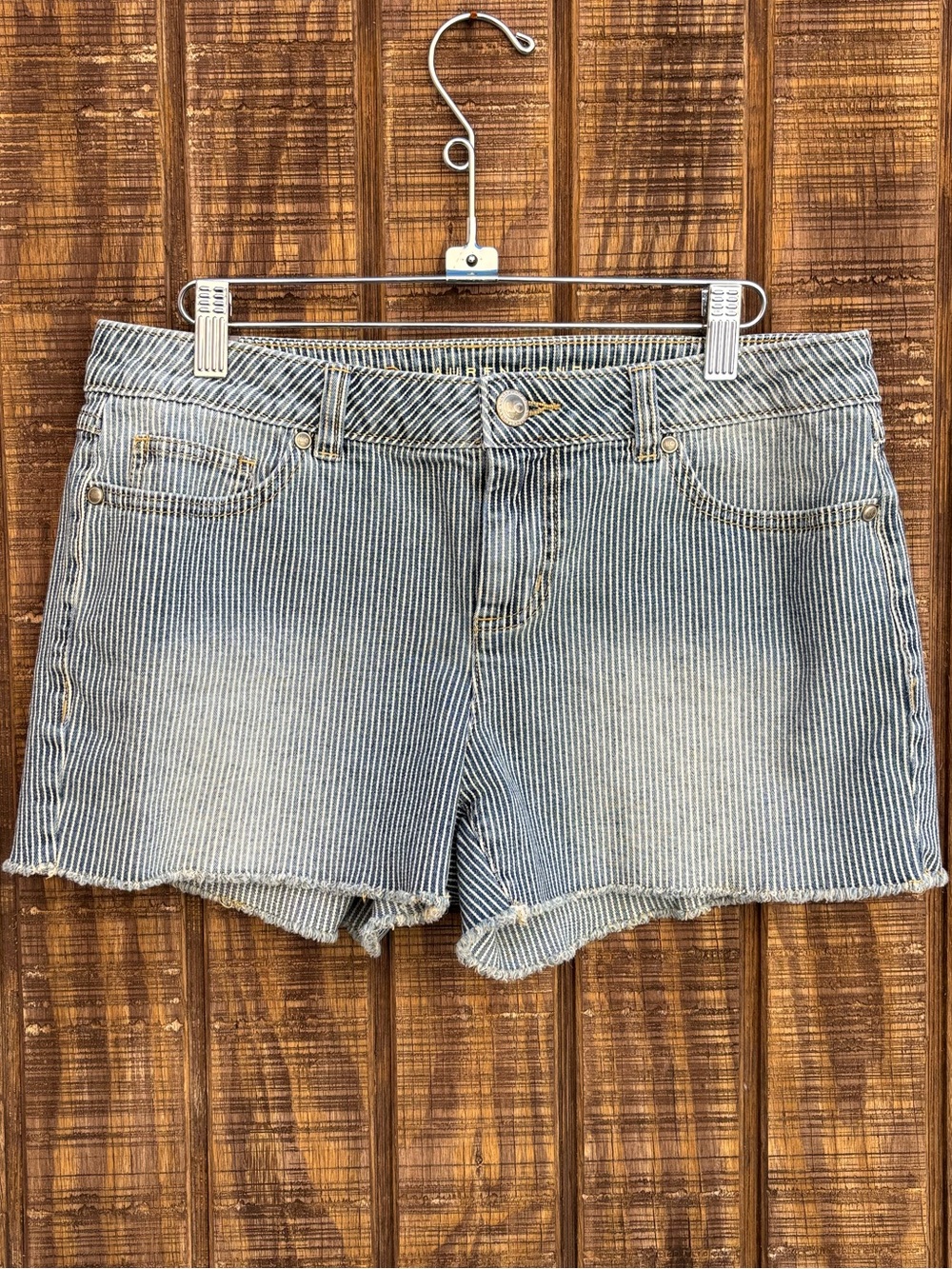 LC Lauren Conrad Denim Striped Painter Jean Shorts